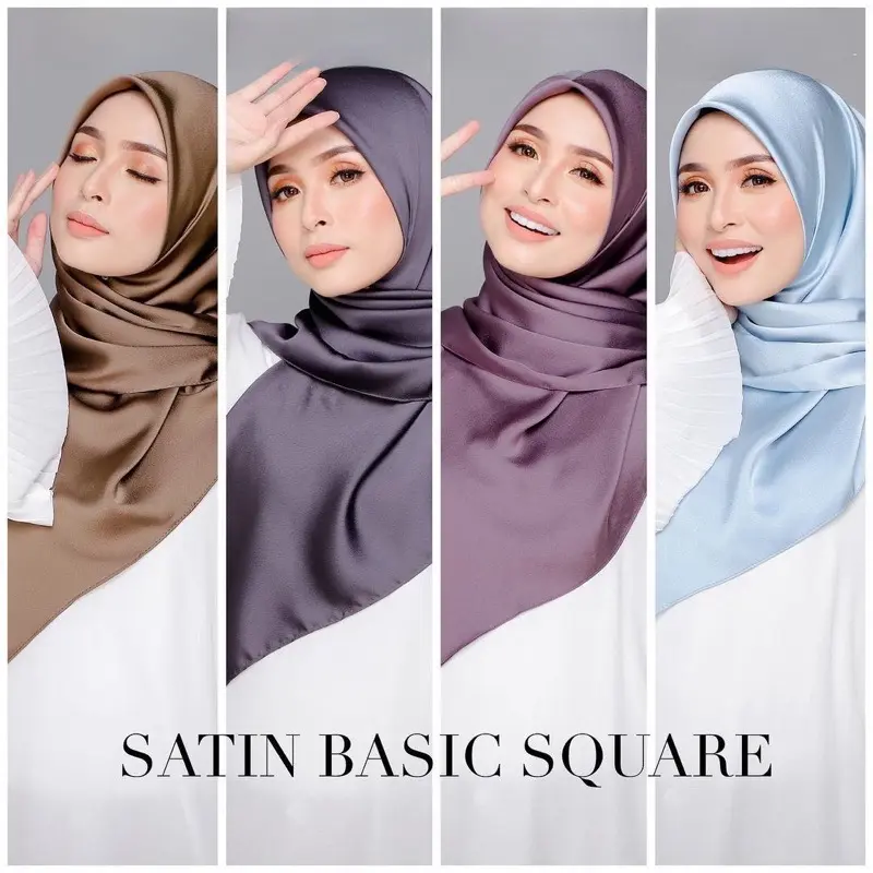 Hijab Satin Segiempat Hijab Satin Silk Hijab Wisuda Hijab Kondangan Hijab Glowing Pernikahan Pernikahan Bisnis Katun Sutra