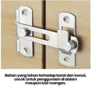 FLKS Grendel Sliding Selot Pintu Geser Sekrup Lemari Tekuk Kait Siku Grendel Pintu 180 Stainlees