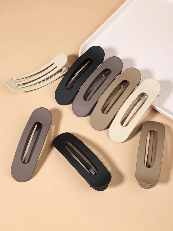 Solid Color Hair Clip, Casual Simple Hair Accessories for Women & Girls, Minimalist Headwear Suitable for Thick Hair 4