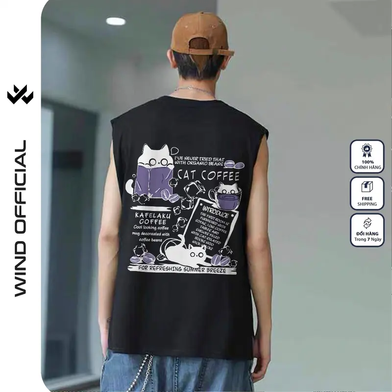 Áo ba lỗ unisex WIND form rộng sát nách KAFELAKU tanktop thời trang nam nữ oversize 0