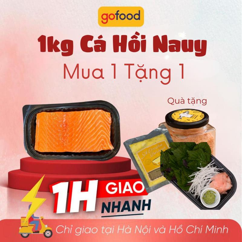[MUA 1 TẶNG 1] 1KG CÁ HỒI NAUY FILLET TƯƠI - TẶNG 2 sốt bơ chanh (hoặc) 2 set gia vị nhỏ (h) ruốc cá hồi giao sau- GIAO HỎA TỐC Hà Nội/Hồ CHí Minh
