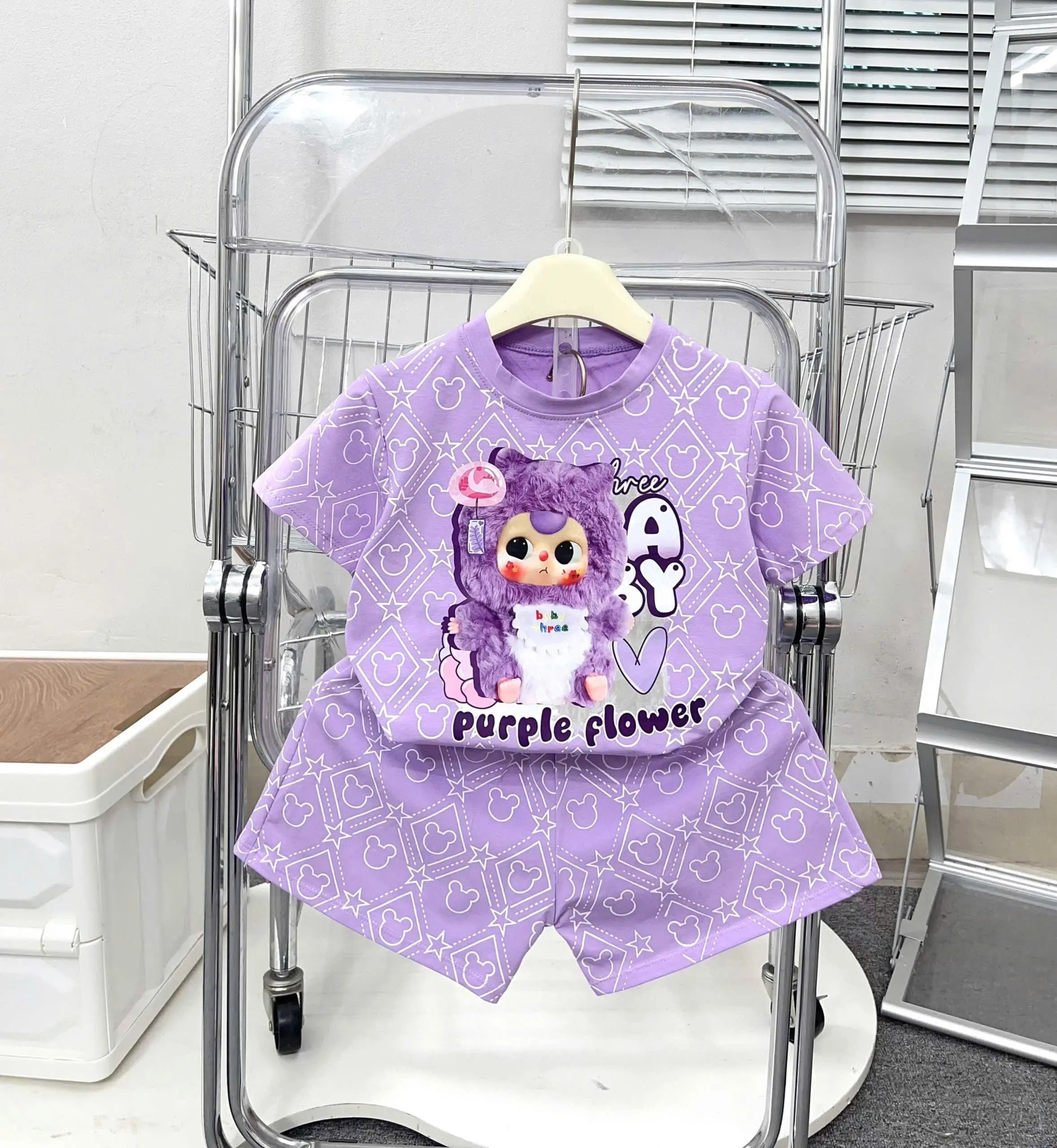 12-36kg bộ quần áo chất cotton mềm mát IN TRÀN CON GẤU BABY THREE