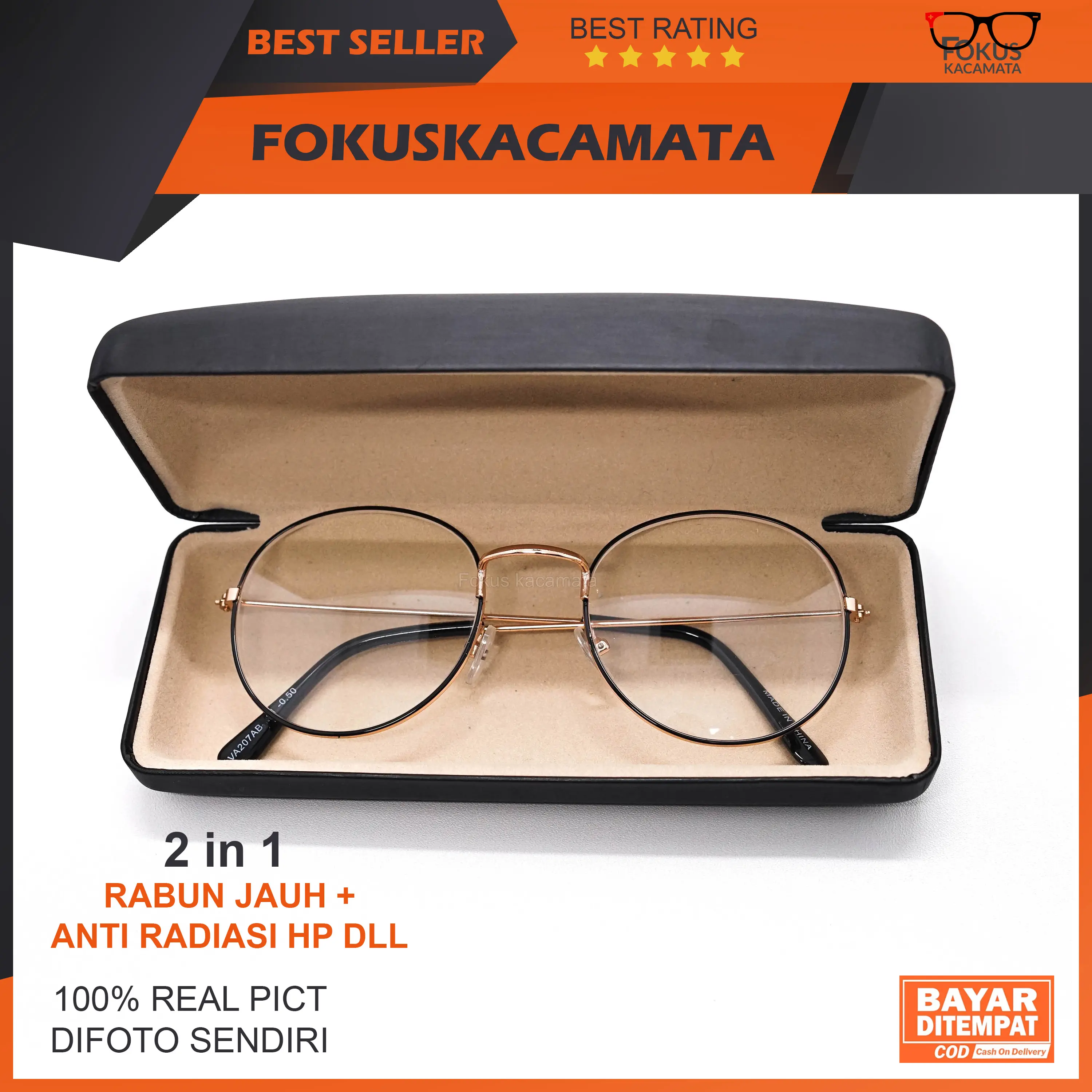 KACAMATA LENSA MINUS + Lensa  ANTI RADIASI HP, Komputer, DLL  (INCLUDE KOTAK +LAP) kacamata  pria wanita OVAL SPORTY STANDAR OPTIC / COD / TERLARIS