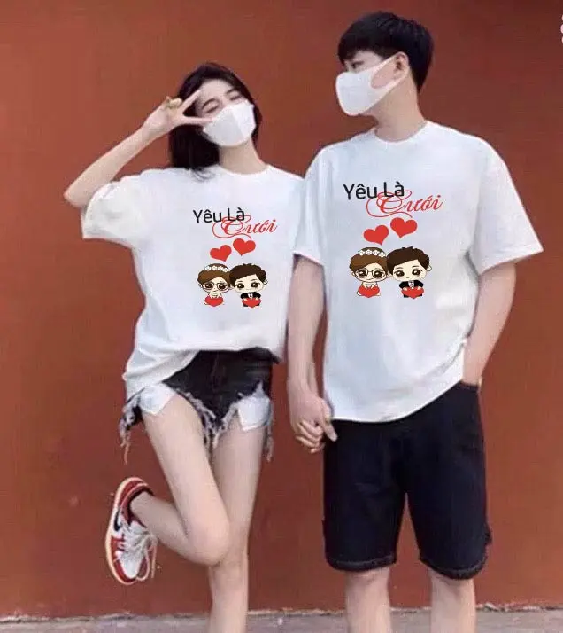 Áo thun, áo phông cặp nam nữ, áo đôi mặc với người yêu in hình CK-VK dễ thương (GIÁ 1 ÁO) chất cotton mềm mịn thoáng mát, phong cách năng động shatou  đồ Women  - Men Voi Top 3