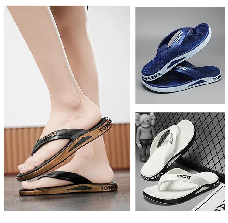 Product Introduction of Giày thể thao nam Giày dép nam thoải mái Giày dép gia đình Giày dép bãi biển nam dép xỏ ngón Vận chuyển trong vòng 24 giờ dép  tông  nam  đế  cứng 5