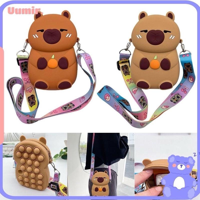 ￼Ví Silicon, Nhân Vật Hoạt Hình Anime Quà Tặng Ví Capybara, Đáng Yêu Có Tay Cầm Ví Đựng Tiền Xu Cho Trẻ Em 2