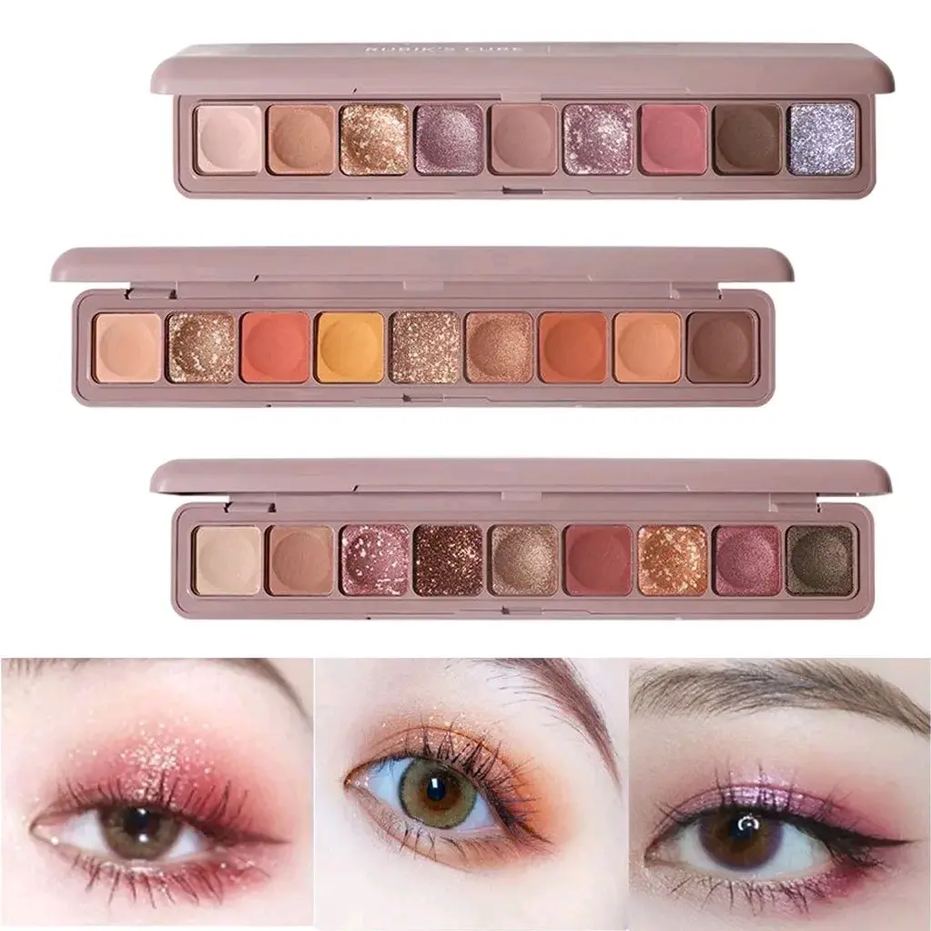 Eyeshadow  Palette  9 Warna Pigmented and Glitter - Korean style