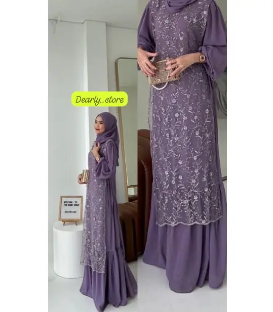 NEW SINTIA DRESS INNER + OUTER BRUKAT TILE PREMIUM / ONESET DRESS KONDANGAN CERUTY BRUKAT PLUS OUTER TERBARU 2023