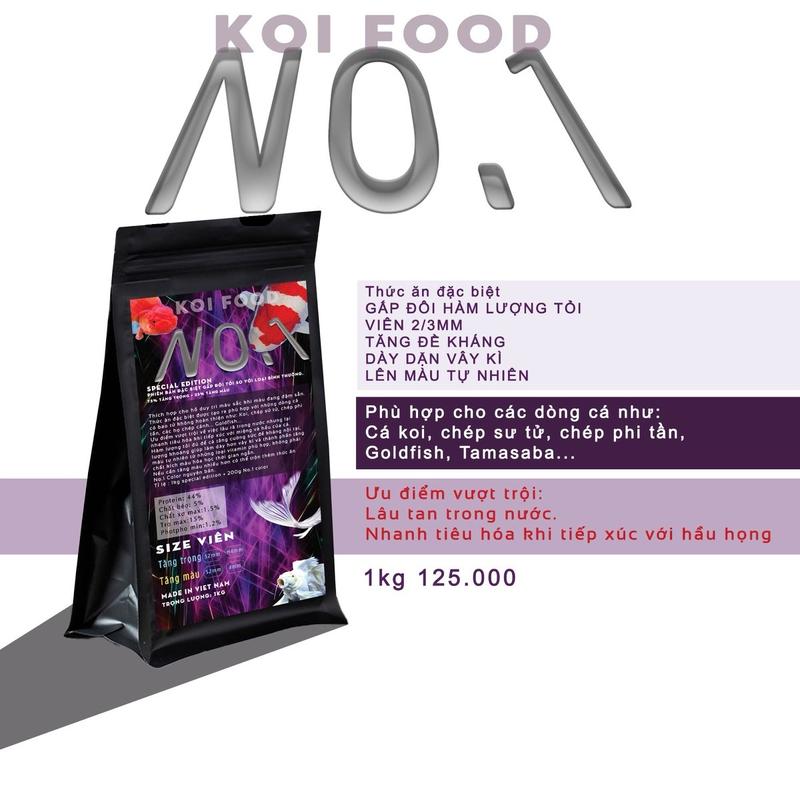 No.1 koi food VIÊN NỔI TÚI ĐEN 1KG Thức ăn cá chép cảnh, cám cho cá chép cảnh, goldfish, cám cho ranchu . Túi zip đen tiện lợi cám 4.0