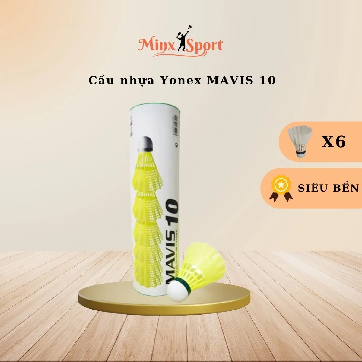 Cầu lông nhựa Yonex MAVIS 10 x ống 6 trái - Cầu đánh chính hãng, chất lượng cao, siêu bền - Minx Sport