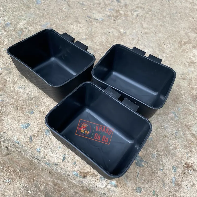 SET 10 Máng ăn cho gà chọi Siêu Bền, máng ăn uống cho gà nhựa dẽo bền bỉ, máng nhựa đen 1