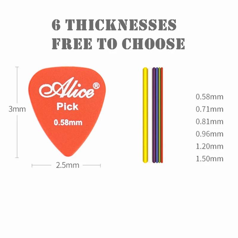 Product Introduction of 20/30/40/50PCS Matte Guitar Picks Alice Acoustic Electric Bass Plectrum Mediator Guitar Accessories Thickness 0.58 - 1.5 Mm 7