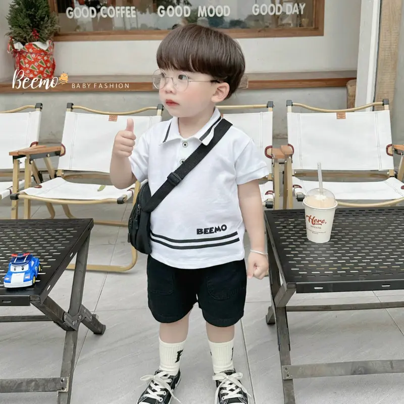 BEEMO A034 Áo Polo Bé Trai Chất Liệu Cotton Mềm Mịn, Thấm Hút Mồ Hôi, Co Giãn 4 Chiều - GINBIN KIDS 1