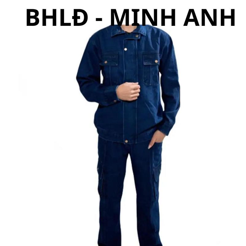 Bảo Hộ Lao Động Jean Siêu Dày Nam Menswear Nữ Áo Khóa Kéo - Quần 8 ,Túi Vải Cotton