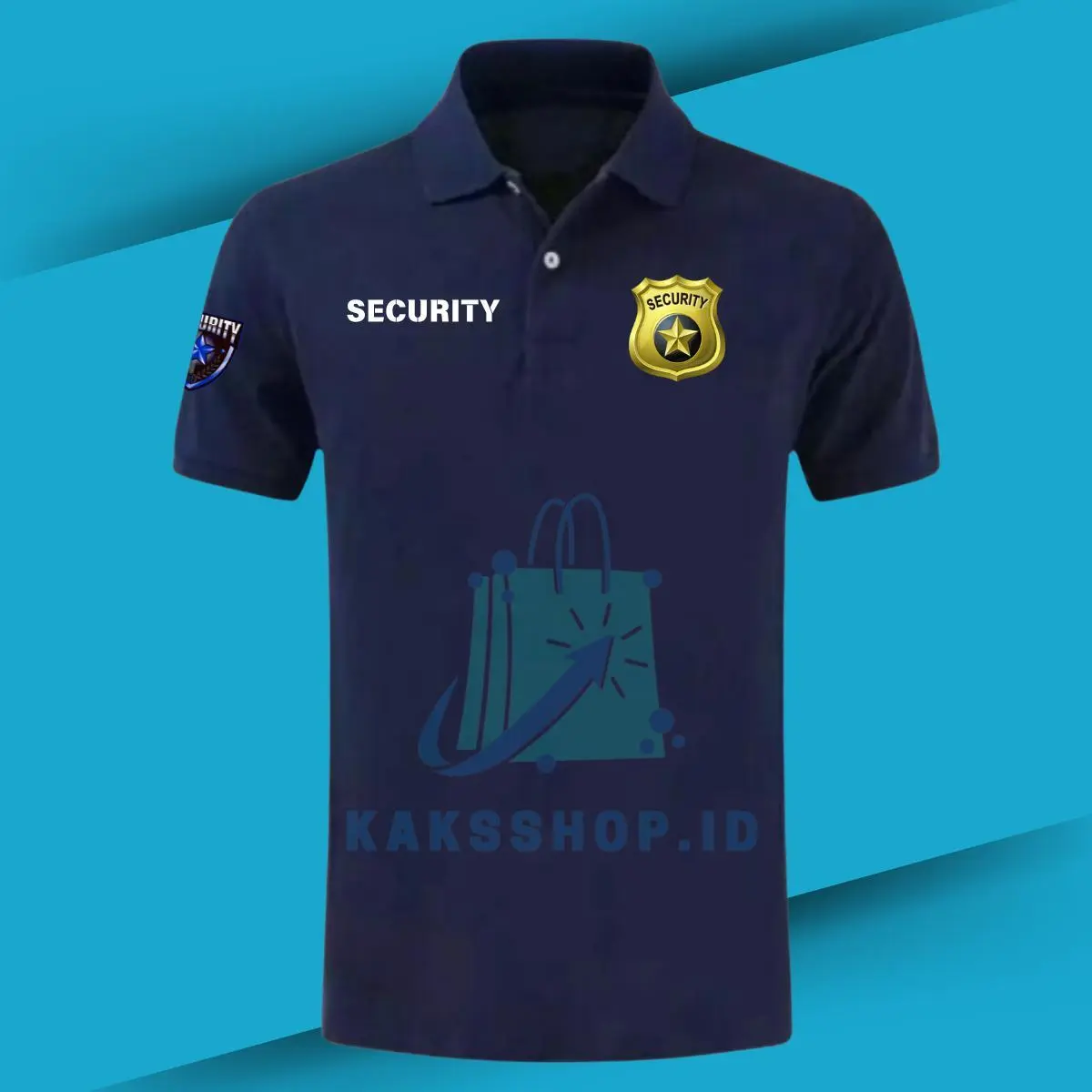 Terbaru Custome Dewasa lengan Pendek Dada Shirt Securiti Setelan Seragam Custom Security Kerah Clothing Logo Sablon DTF