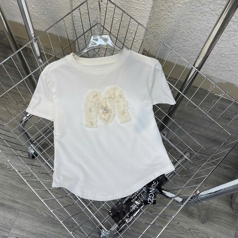 Aó thun cotton đuôi tôm CHỮ M đáp thêu MÃ B110