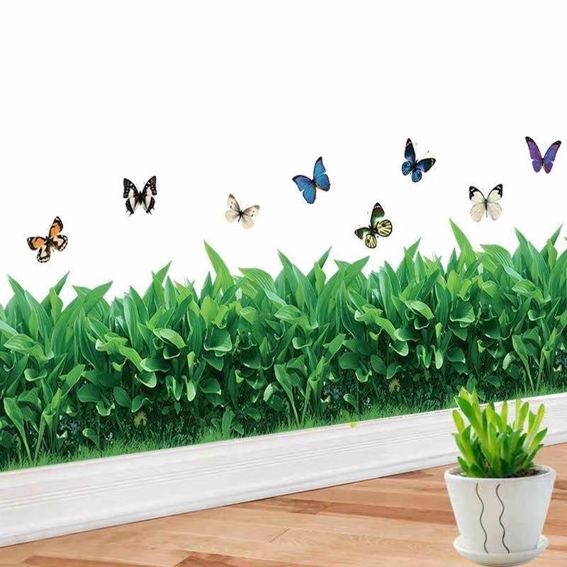  Decal Dán Tường ,decal trang trí dán chân tường hoa cỏ  Decor Phòng 
