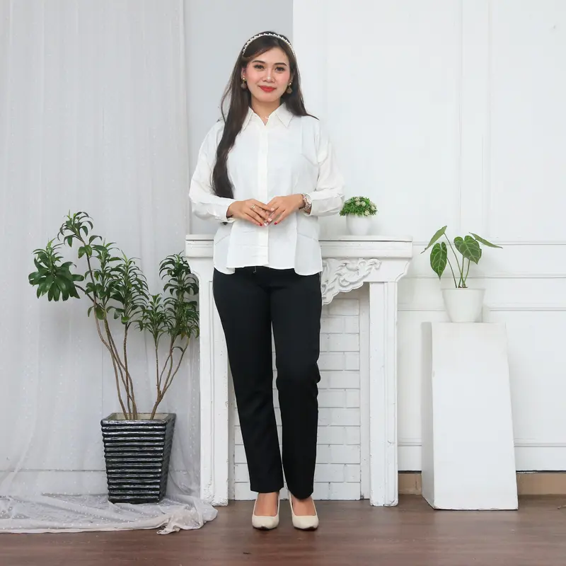 KEMEJA NELKA SHIRT TOP HITS OOTD SELEBGRAM FASHION GROSIR MURAH WANITA TERBEST SELLER Polos Hitam Putih Baju Kain 7