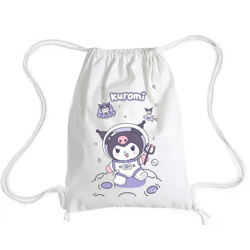 Tas Ransel Serut - Stringbag Wanita Kanvas Tebal Lucu Kece Gambar Kuromi l Digedot.Id 0