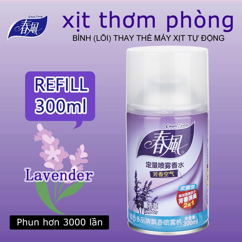 Chun Feng Bình Thay Thế Máy Xịt Thơm Phòng Tự Động Hương Lavender 300ml Phun Hơn 3000 Lần