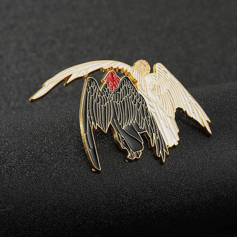Product Introduction of Hard Metal Pin Black And White Angel Series Cartoon Couple Brooch Angel & Demon Angel Demon Badge Accessories 28