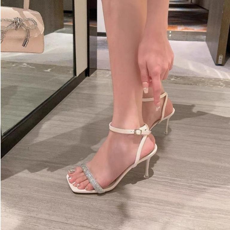 GIÀY SANDAL CAO GÓT NỮ ĐẾ NHỌN 7-9 PHÂN QUAI MẢNH MÀU ĐEN,TRẮNG,BẠC MÃ 049 sazivv 6