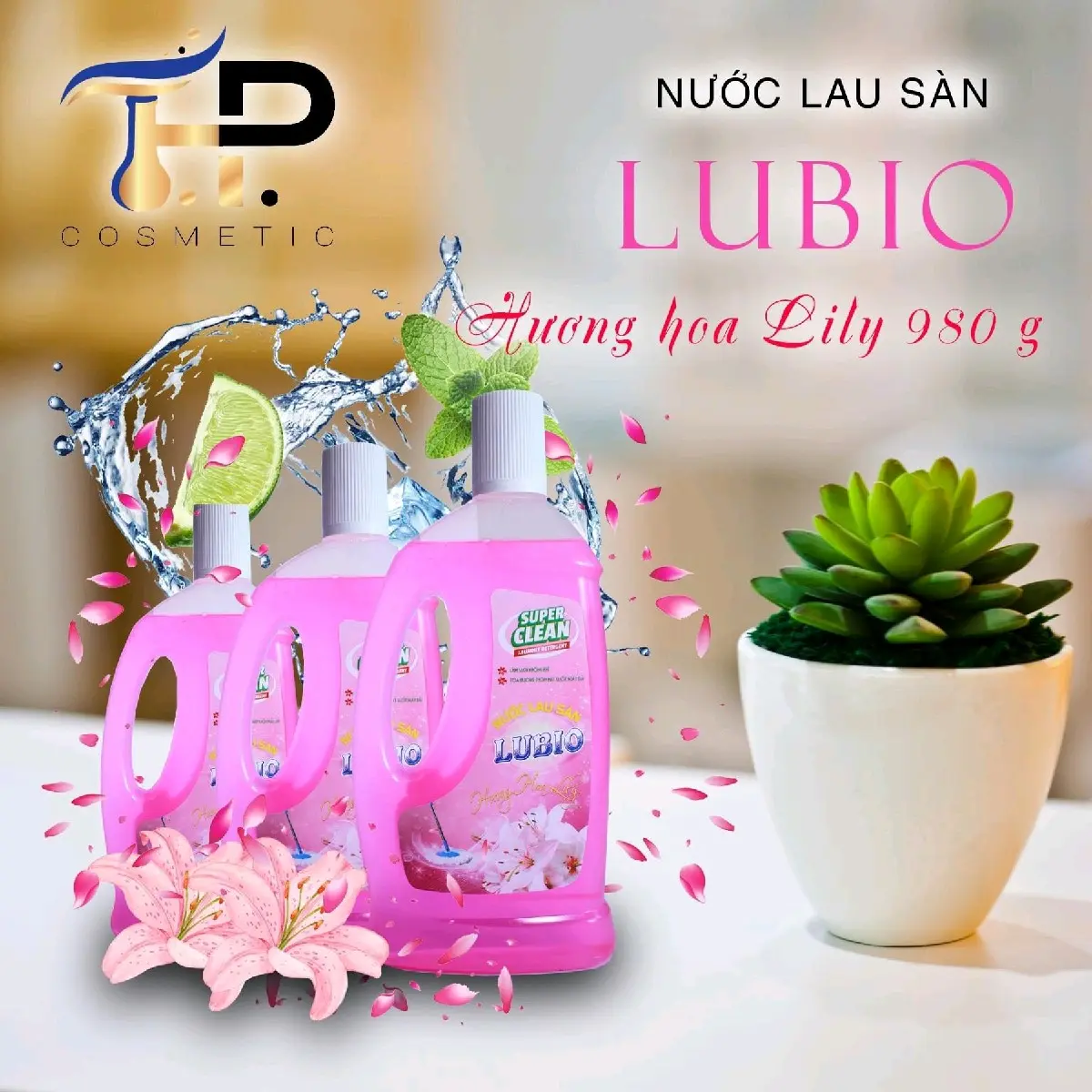 lau sàn lubio hương nước hoa 1 lít