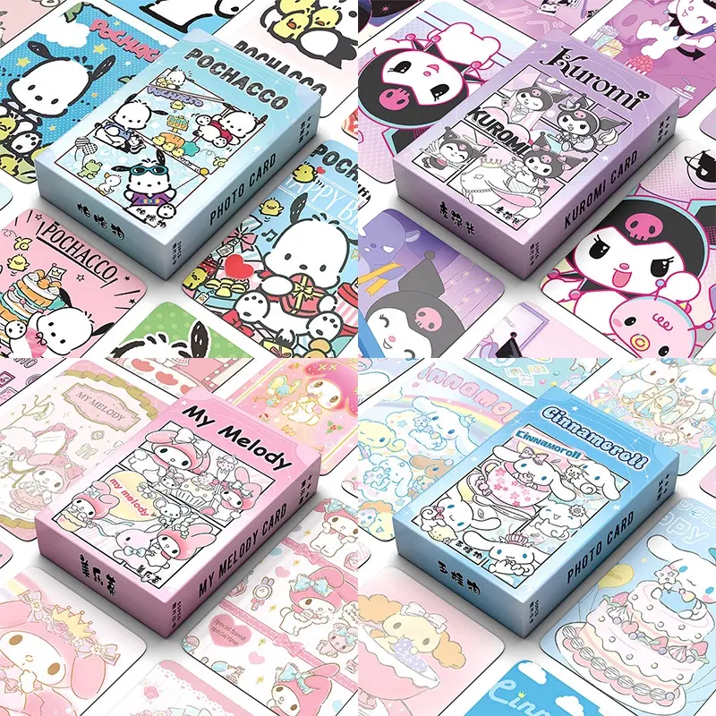การ์ดเลเซอร์โฮโลแกรม, YANEN, 50 ชิ้น, ธีม Sanrio Kuromi และ Cinnamoroll, การ์ด Kpop, โปสการ์ด, ซีรีส์