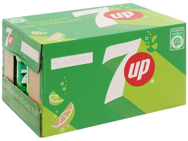 Thùng 24 chai nước ngọt 7 Up vị chanh 300ml của pepsico - Nước uống có ga 
