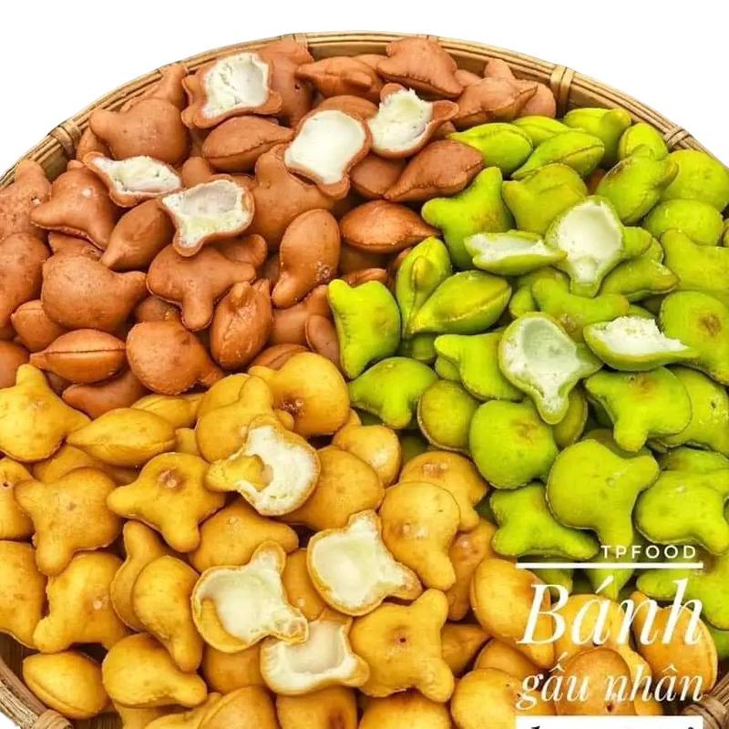 Bánh gấu nhân kem Liên Hưng mix 3 vị pet 450gram Ăn Vặt Snack Food Thức Ăn  Socola Nho