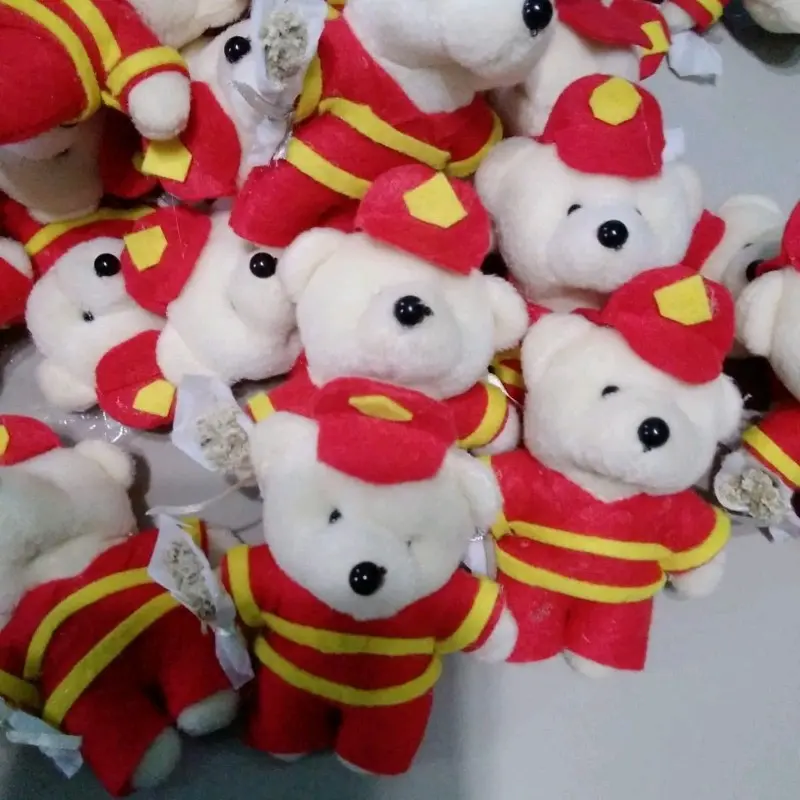 boneka bear mini profesi  pemadam ukuran 11cm boneka mini