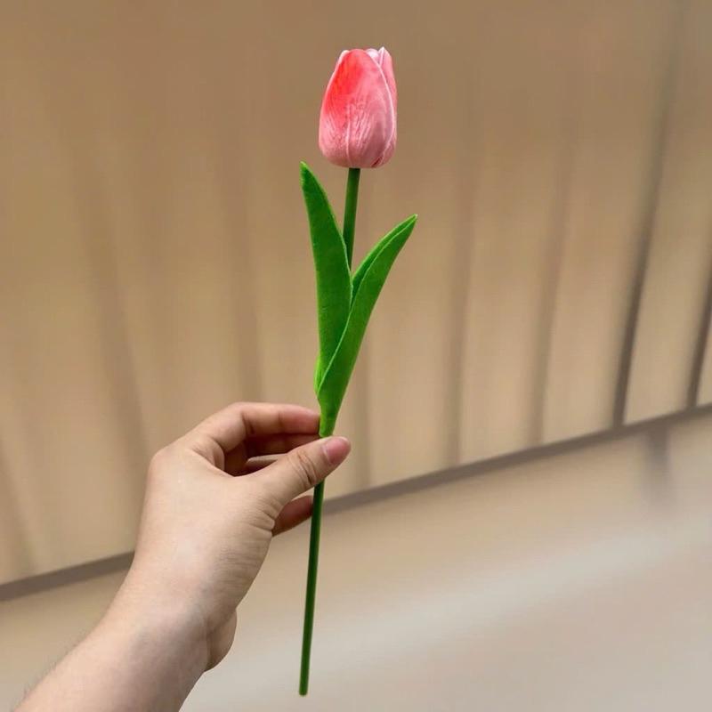 Hoa giả Hoa tulip nụ và nở rộ trang trí nhà cửa Decor phòng Phụ kiện chụp ảnh 5