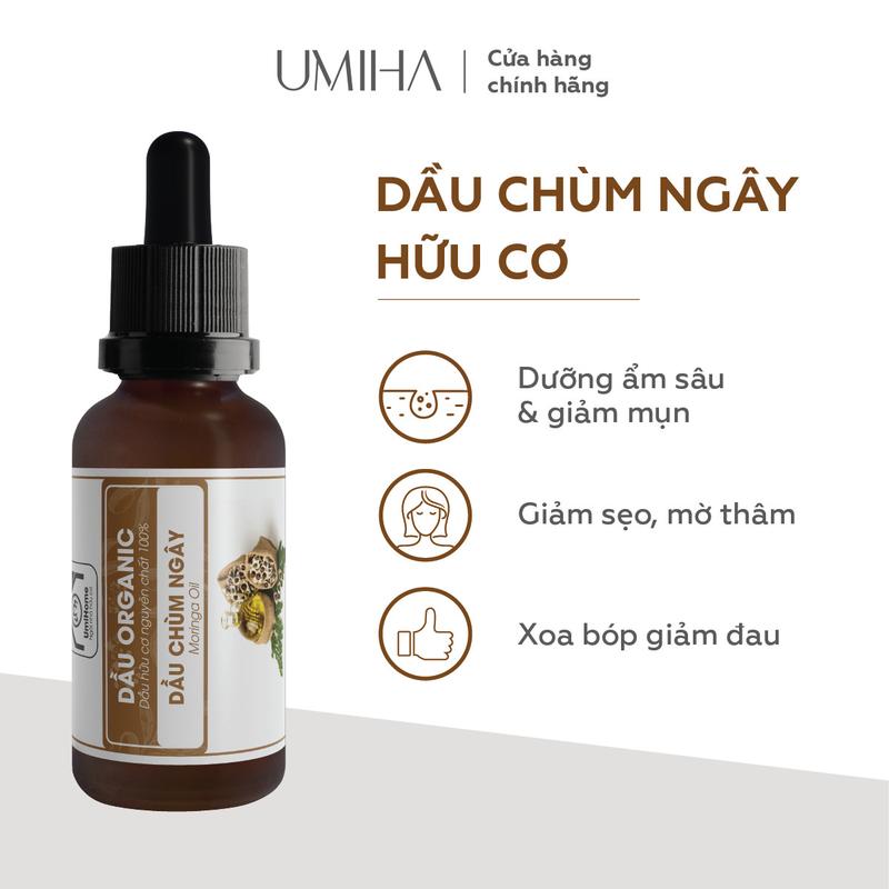 Dầu Chùm Ngây nguyên chất UMIHA 30ml dưỡng da, hỗ trợ ngăn ngừa mẩn ngứa trên da hiệu quả Serum Skincare Nữ Women