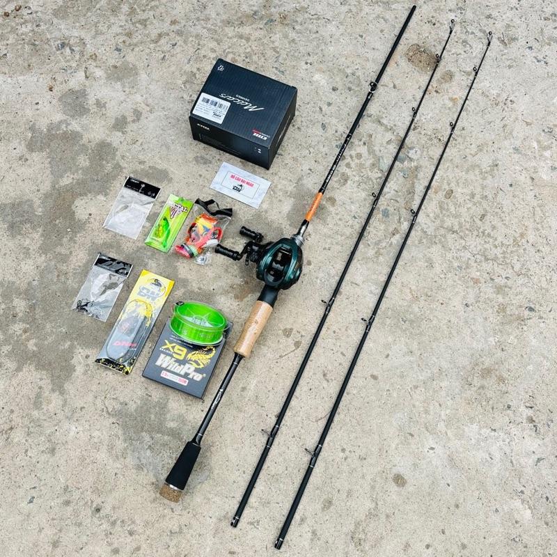 COMBO CÂU CÁ LURE NGANG CẦN EAGLE SUPER 2 NGỌN MÁY CEMREO  Có tiếng Drag Click.( CHÍNH HÃNG )