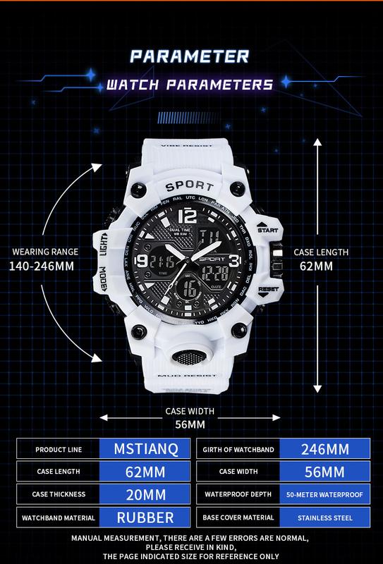 Product Introduction of MSTIANQ Men's Youth Original ElectronicWatch High School Student Trend Hand Clock SportsWaterproof Luminous Red Digital Wristwat 4