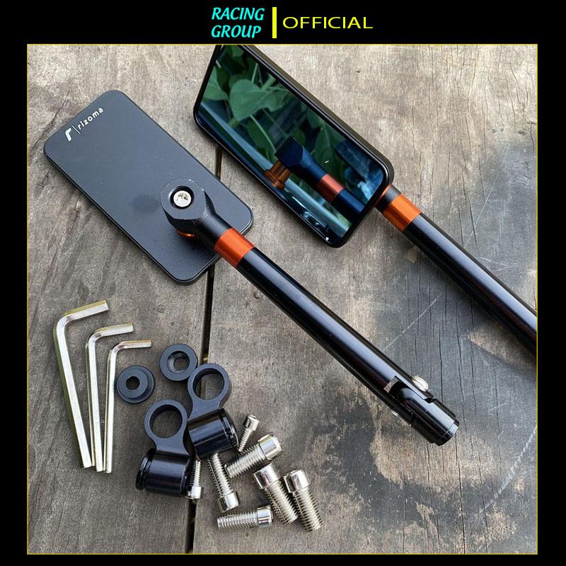 Gương chiếu hậu mini thời trang xe máy Rizoma kiểu Iphone Gắn Chân Kính kính chiếu hậu gắn chân kính cho AB SH SH Mode Wave Exciter... Phụ Kiện Phụ Tùng