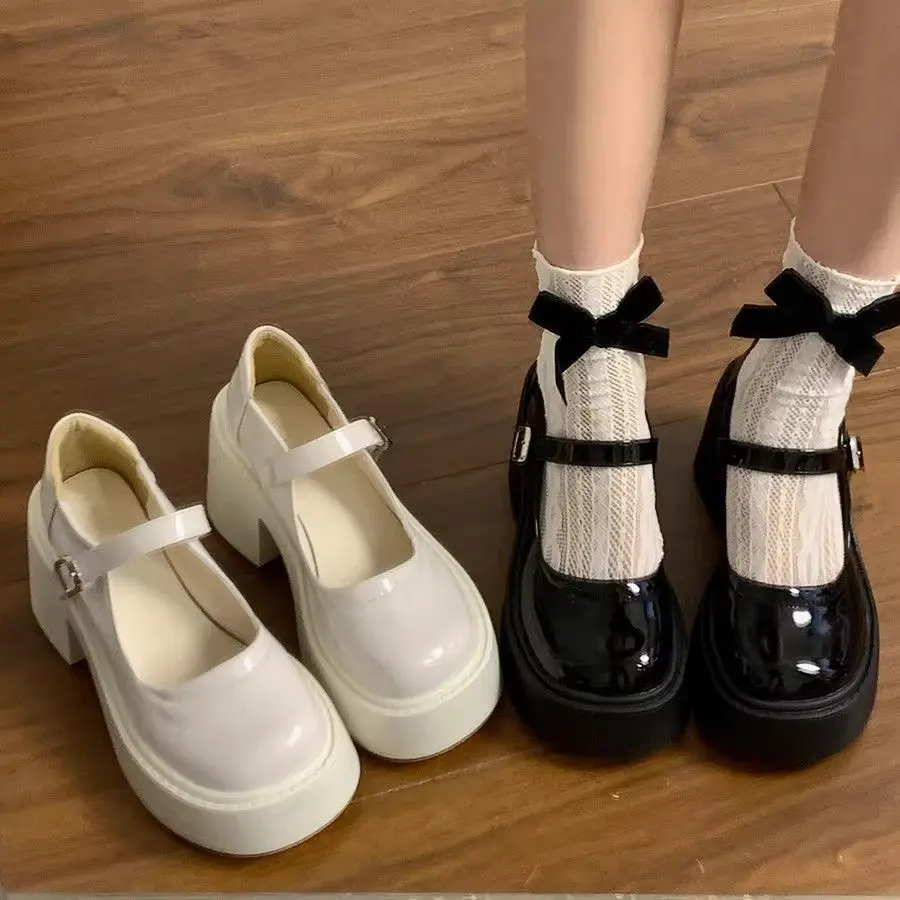 Giày Da, Phong Cách Ngọt Ngào Và Ngầu Cao Gót Chunky, Giày Nhỏ Hàng Mới Về Mùa Lò Xo, Đế Dày, Giày Đế Xuồng Mary Jane Cổ Điển Kiểu Pháp, Thiết Kế Của Bạn Nữ Shoes