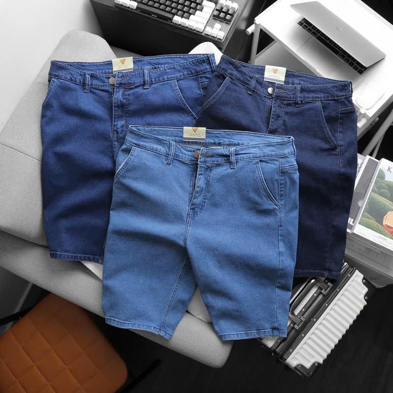 (COMBO 3 Quần) Quần Short Jean Nam Trung Niên Túi Chéo Chất Jean Co Giãn Tốt,3 Màu Căn Bản Phong Cách Lịch Sự Menswear Denim Pants Có Túi