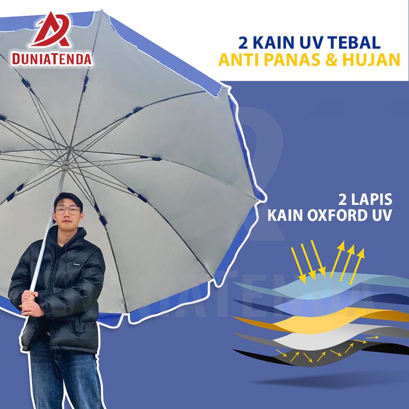 DT Payung Tenda Payung Jualan Payung Jumbo 260 cm Rangka Double Kain 2 Lapis Anti UV Anti Angin Payung Pantai Bazar 3