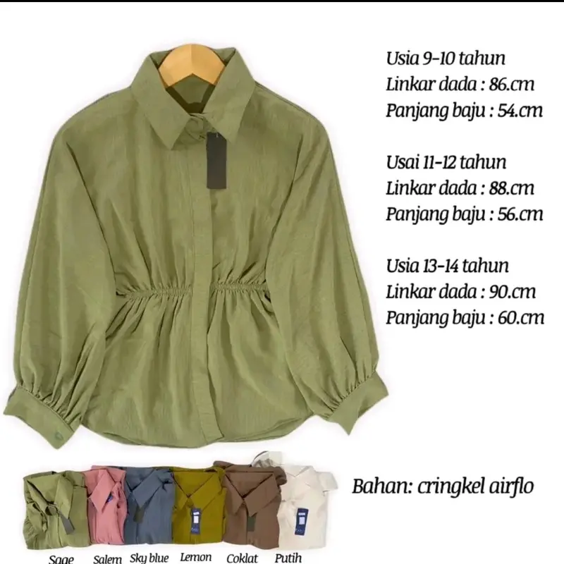 FELISA  BAJU ANAK USIA 7 8 9 10 11 12 13 14  TAHUN/ ATASAN ANAK /BAJU ANAK PEREMPUAN /KEMEJA ANAK 0