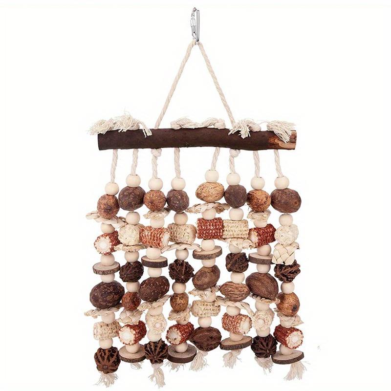 Product Introduction of Natural Wooden Bird Toy for Large Parrots - Promotes Chewing and Tearing for African Greys, Cockatoos, Macaws and More 6