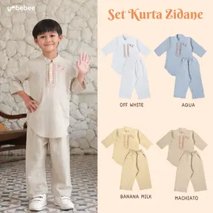 Yobebee Setelan Kurta Zidane Bordir Anak Laki Laki Usia 2 3 4 6 8 10 12 Tahun Baju Muslim One Set Koko Eid Raya Series Couple Baju Lebaran Anak Cowok