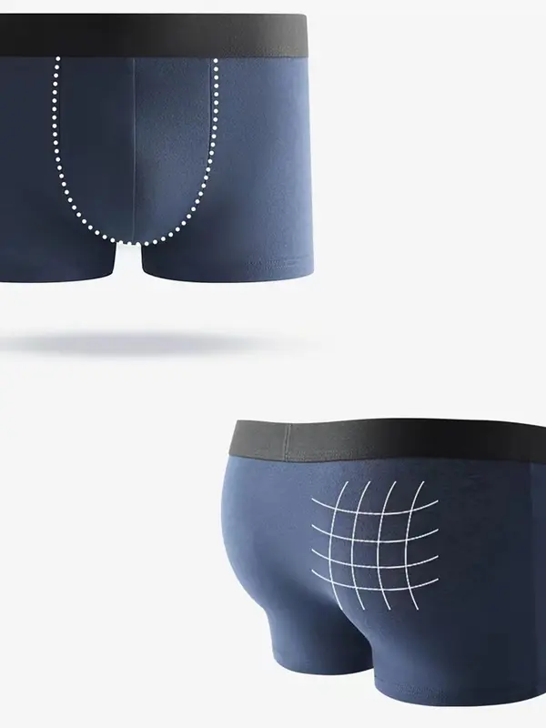 Men's Solid Color Contrast Tape Boxer Briefs, Breathable Comfortable Underwear for Daily Wear, Casual Men's Underwear for All Seasons, Mens Fashion, Clothing, Underwear Set, Elastic Breathable Wear, Underwear Boxers, Soft Stretch Briefs 5