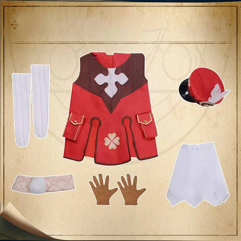 Wetrose Genshin Impact Klee Cosplay Wanita Women Costume Kostum Full Set, Klee Wig 6