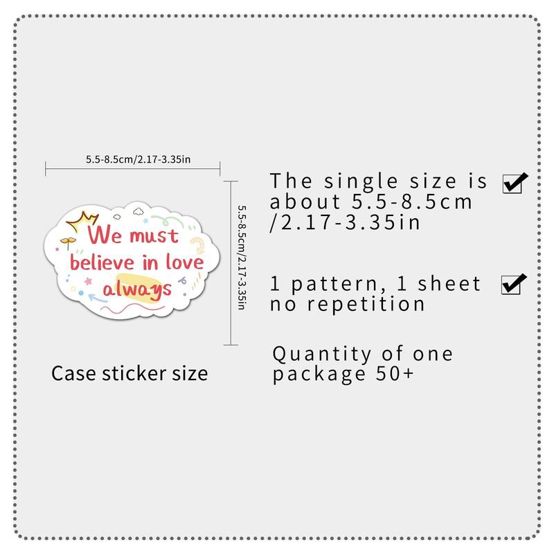 100pcs Motivational English Graffiti Pattern Sticker, Creative Graffiti Decorative Sticker For Computer, Notebook, Luggage, Refrigerator 1