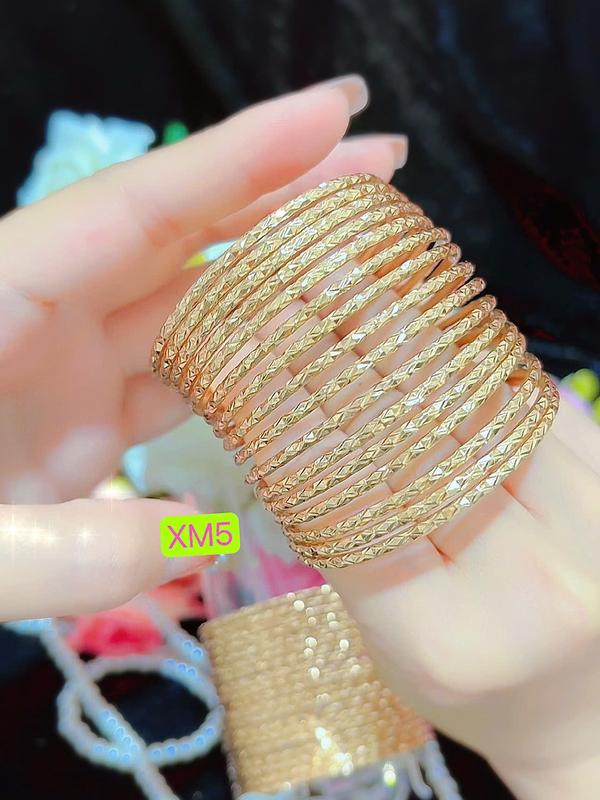 LanTrinh_ Ximen nhuyễn XM5 bộ vòng tay 2,5ly cao cấp sang trọng gồm 7 chiếc từ hội không xi không phai trắng - Phụ Kiện