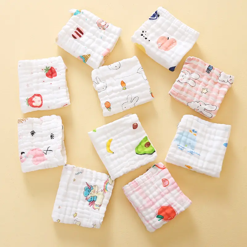 Set 5 KHĂN XÔ 6 LỚP DÀY MỀM MẠI dùng làm khăn rửa mặt, khăn lau dãi, lau sữa tiện lợi Voi