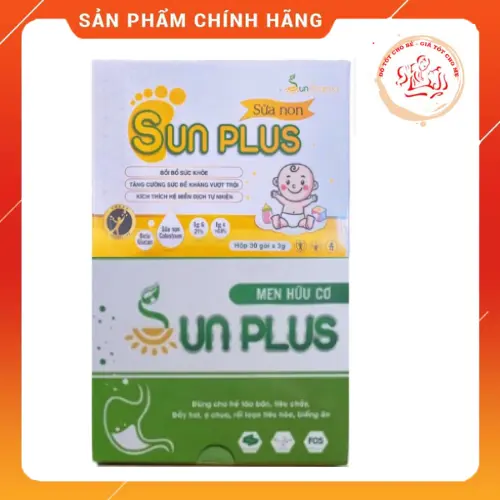 Sữa non + men Sunplus hộp 30 gói hàng công ty Cho Bé Vitamin Men Vi Sinh