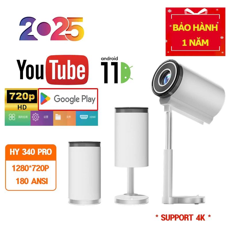   MỚI  Máy chiếu HY340PRO  HY300  HY300pro  HY320mini  HY320 Full HD android 11.0 độ sáng 300 ANSI Projector 