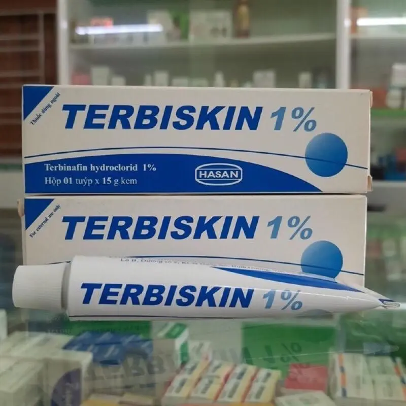 Kem bôi da Terbiskin 1% dùng cho những trường hợp bị nấm da, lang ben
